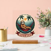 Lazy Sloth Humor Shirt Selective Effort Vintage アクリルサイン (ウェディング)