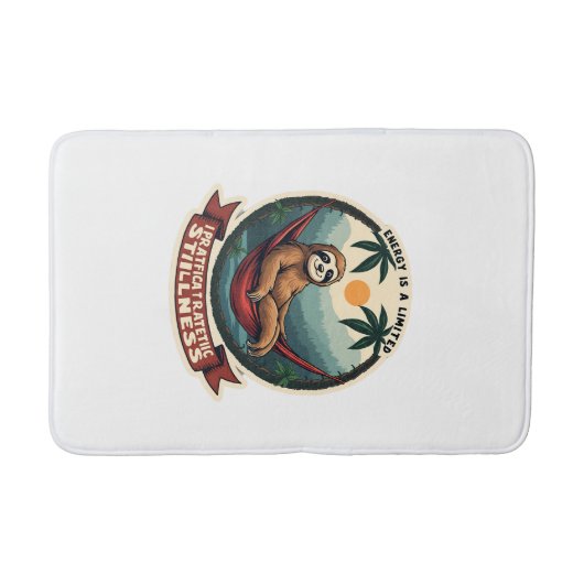 Lazy Sloth Humor Shirt Selective Effort Vintage バスマット (正面)