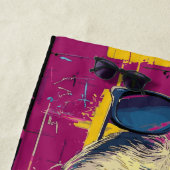 Lazy Sloth Pop Art with Sunglasses Urban Style ビーチタオル (インサイチュ)