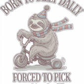 Lazy Sloth Retro Bike Cartoon シール (正面)