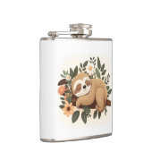 Lazy sloth sleeping on a branch cartoon フラスク (右)