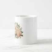 Lazy sloth sleeping on a branch cartoon            モーフィングマグカップ (中央)