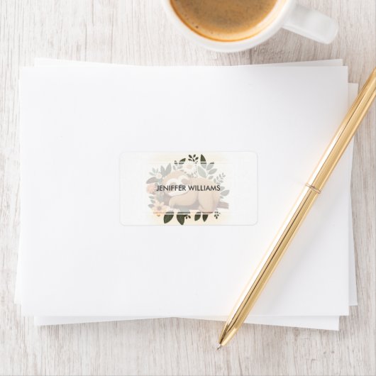   Lazy sloth sleeping on a branch cartoon          ラベル (インサイチュ)