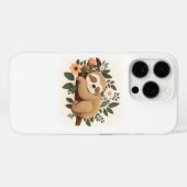 Lazy sloth sleeping on a branch cartoon            Case-Mate iPhoneケース (裏面 (横))