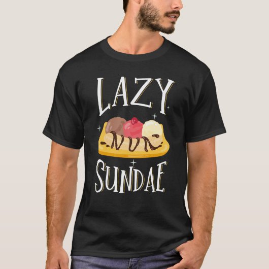 Lazy Sundae Banana Popsicle Split Ice Cream Sweet Tシャツ (正面)