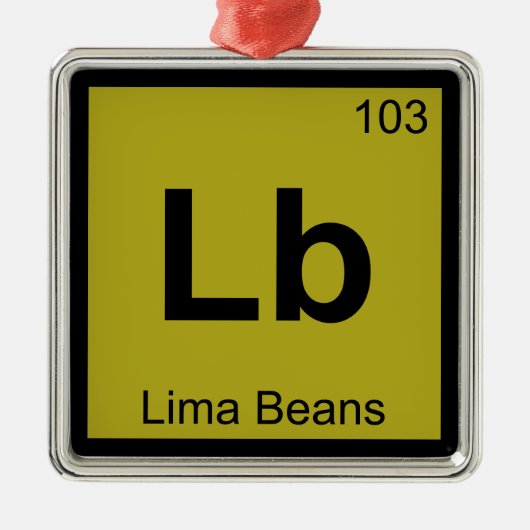 Lb - インゲンマメ 化学 周期表 シンボル メタルオーナメント (正面)