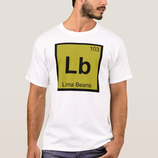 Lb - インゲンマメ 化学 周期表 シンボル tシャツ (正面)