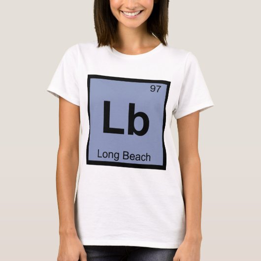 Lb - ロングビーチ市化学元素周期表 tシャツ (正面)
