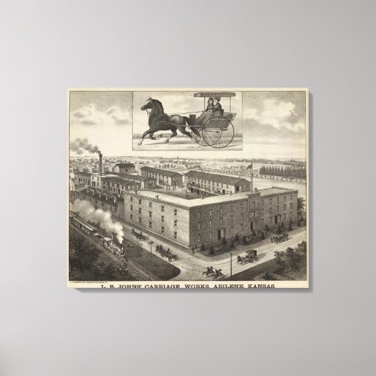 LB Johns' Carriage Works、Abilene、カンザス州 キャンバスプリント (正面)