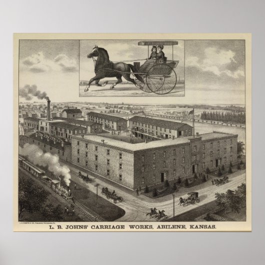 LB Johns' Carriage Works、Abilene、カンザス州 ポスター (正面)