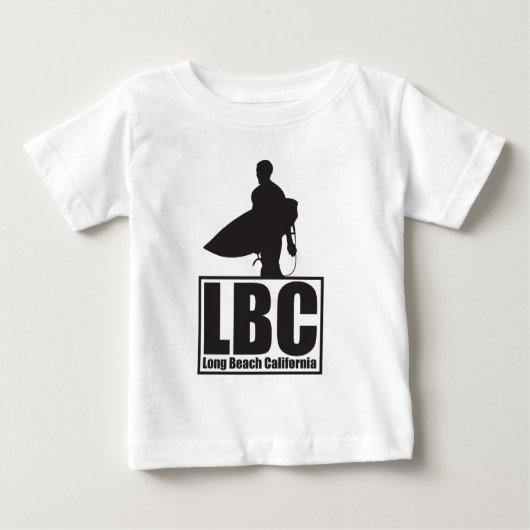 LBC – サーフ – 黒 ベビーTシャツ (正面)