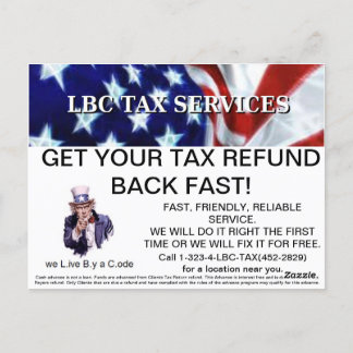 LBC TAX SERVICESプロプロモーションポストカード ポストカード