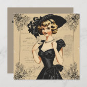 LBDカーエレガントド:すべての行事に最適 招待状 (正面/裏面)