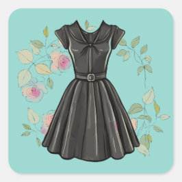 LBDステッお洒落カーヴィンテージリトルブラックドレスデカール スクエアシール