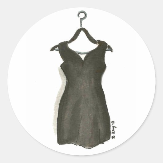 LBDリトルブラックドレスファッショニスタファッションスタイル ラウンドシール (正面)