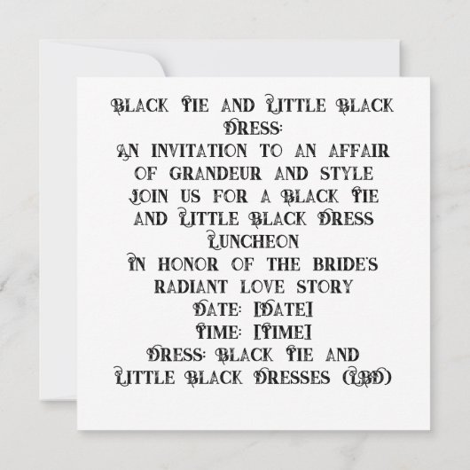 LBD魔法:特別な日ごとのカード 招待状 (裏面)