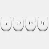 LBGTQ/非バイナリの結婚飲み物用品セット ステムなしワイングラス (正面)