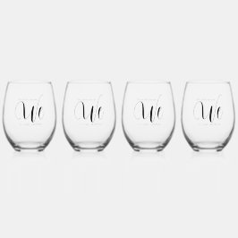 LBGTQ/非バイナリの結婚飲み物用品セット ステムなしワイングラス