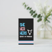 LBGTQ Pronoun Transgender She Her He 名刺 (スタンド正面)