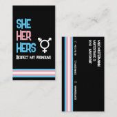 LBGTQ Pronoun Transgender She Her He 名刺 (正面/裏面)