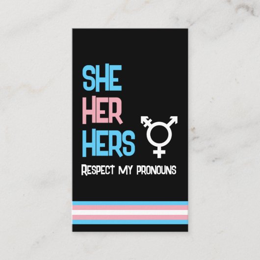 LBGTQ Pronoun Transgender She Her He 名刺 (正面)