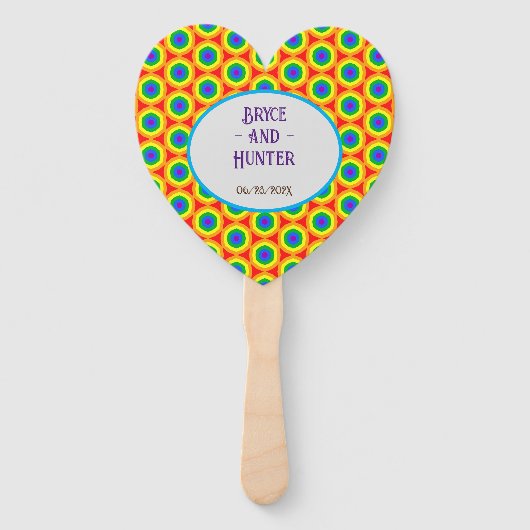 LBGTQA+レインボーサークルデザイン ハンドファン (正面)