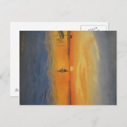 LBIの夕日に出航 ポストカード (正面/裏面)