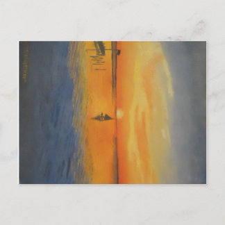 LBIの夕日に出航 ポストカード