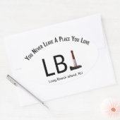 LBIステッカー長ビーチアイランドNJライトハウス 楕円形シール (封筒)