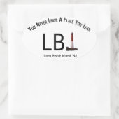 LBIステッカー長ビーチアイランドNJライトハウス 楕円形シール (バッグ)