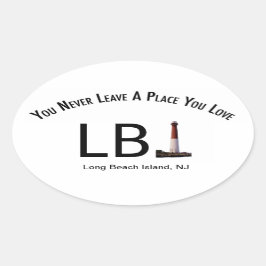 LBIステッカー長ビーチアイランドNJライトハウス 楕円形シール