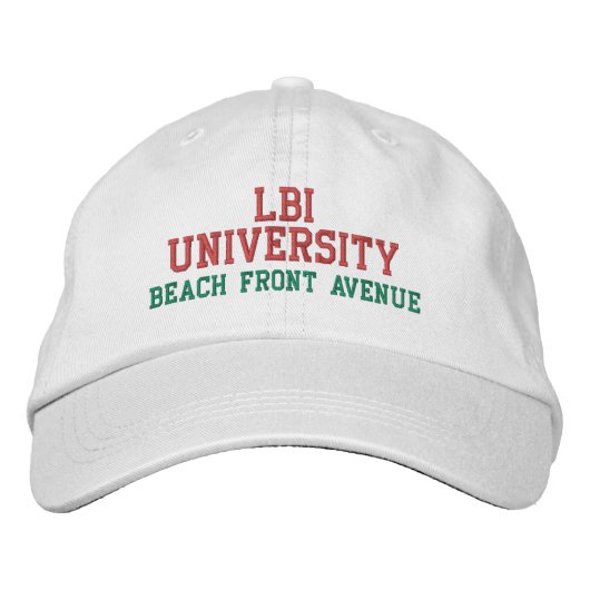 LBI大学ビーチフロントアベニュー 刺繍入りキャップ (正面)