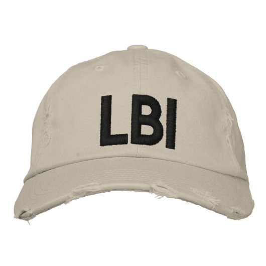 LBI HAT LONG BEACH ISLAND NEW JERSEY 08008 刺繍入りキャップ (正面)