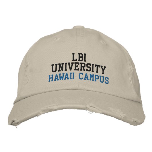 LBI UNIVERSITY HAWAIIキャンパス 刺繍入りキャップ (正面)