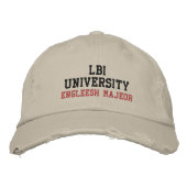 LBI UNIVERSITY (TM) ENGLEESH不可抗力 刺繍入りキャップ (正面)