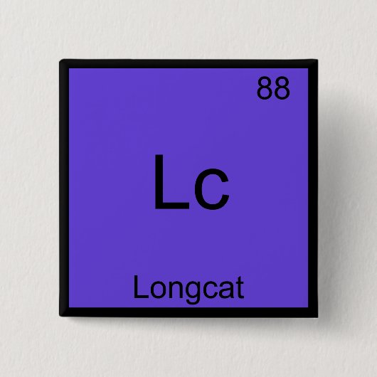 Lc - Longcat 楽しい化学記号ミーム Tシャツ 缶バッジ (正面)