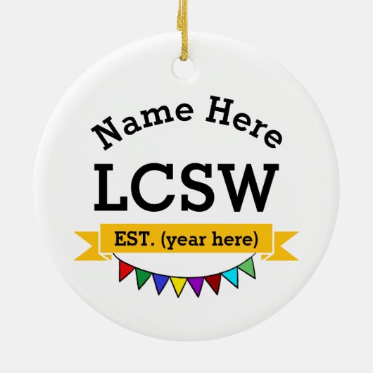 LCSWギフトライセンス臨床社会労働者 セラミックオーナメント (裏面)