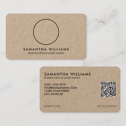 LCSWソーシャルワーカーカスタムのQR写真 名刺 (正面/裏面)