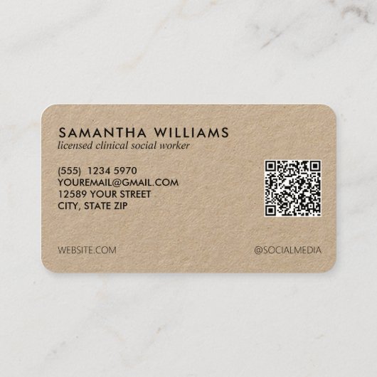 LCSWソーシャルワーカーカスタムのQR写真 名刺 (裏面)