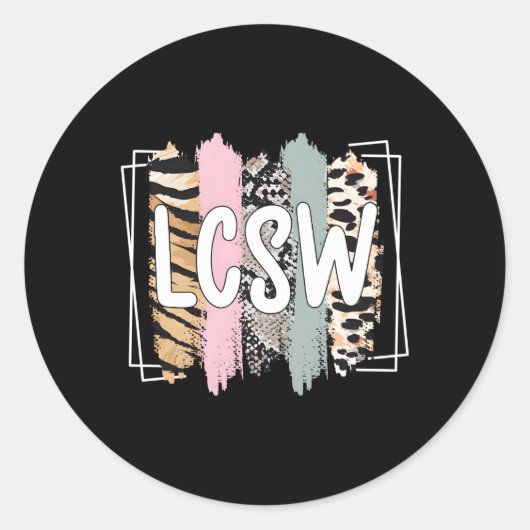 Lcsw感謝クリニカルソーシャルワーカー ラウンドシール (正面)