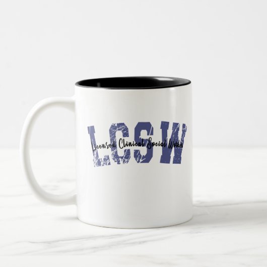 LCSW Appreciation, Licensed Clinical Social Worker ツートーンマグカップ (左)