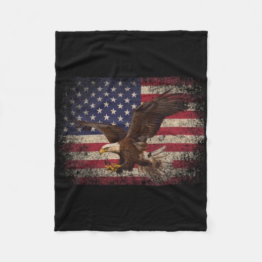 Ld Eagle 4th Of July Christmas Gift American Flag  フリースブランケット (正面)