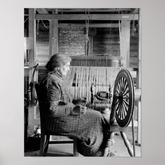 LD wOMAN uSINGsPINNING wHEEL 1930S写真 ポスター (正面)
