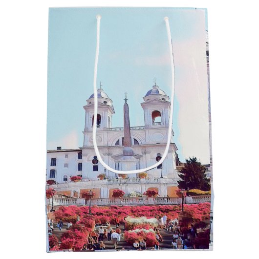 ldpピアッツァディスパーニャ-ローマ-花付き- ミディアムペーパーバッグ (裏面)