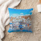 ldp MYKONOS -魚釣りボート – ハーバー – パノラマ クッション (ブランケット)