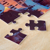 LDP SANTORINI – パノラマ – 夜間 –  ジグソーパズル (側面)