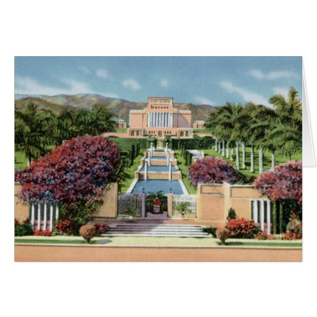 LDSのモルモン寺院Laieオアフハワイ (正面横)