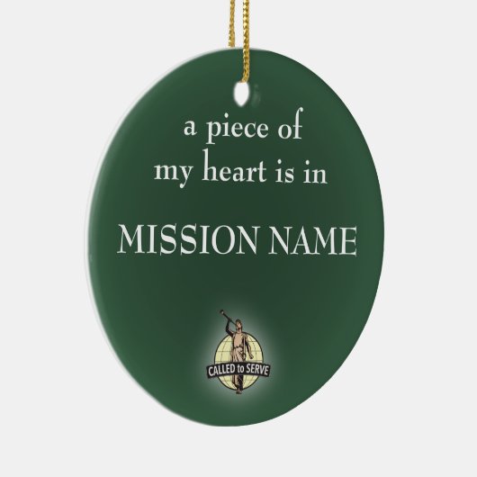 LDSの宣教師オーナメント。 カスタマイズ可能 セラミックオーナメント (右)