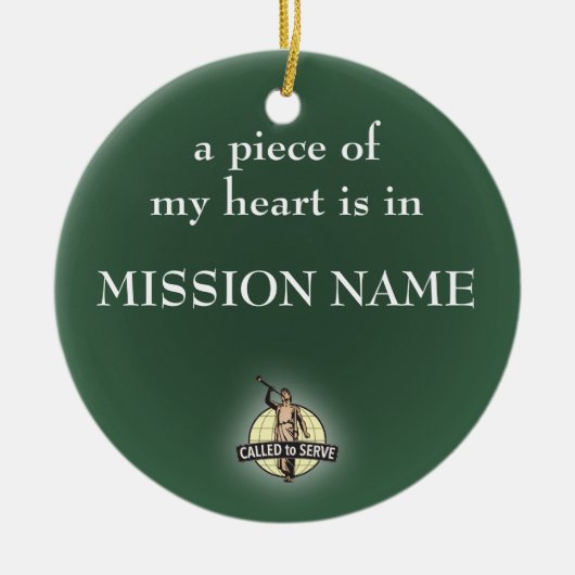 LDSの宣教師オーナメント。 カスタマイズ可能 セラミックオーナメント (正面)