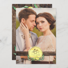 LDSの寺院の結婚式招待状|の素朴な木製レモン 招待状